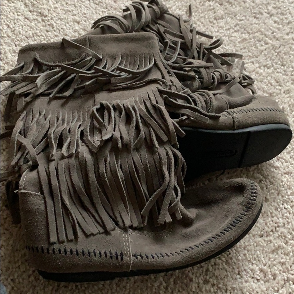Grey 3 Layer Minnetonka Boots - image 3